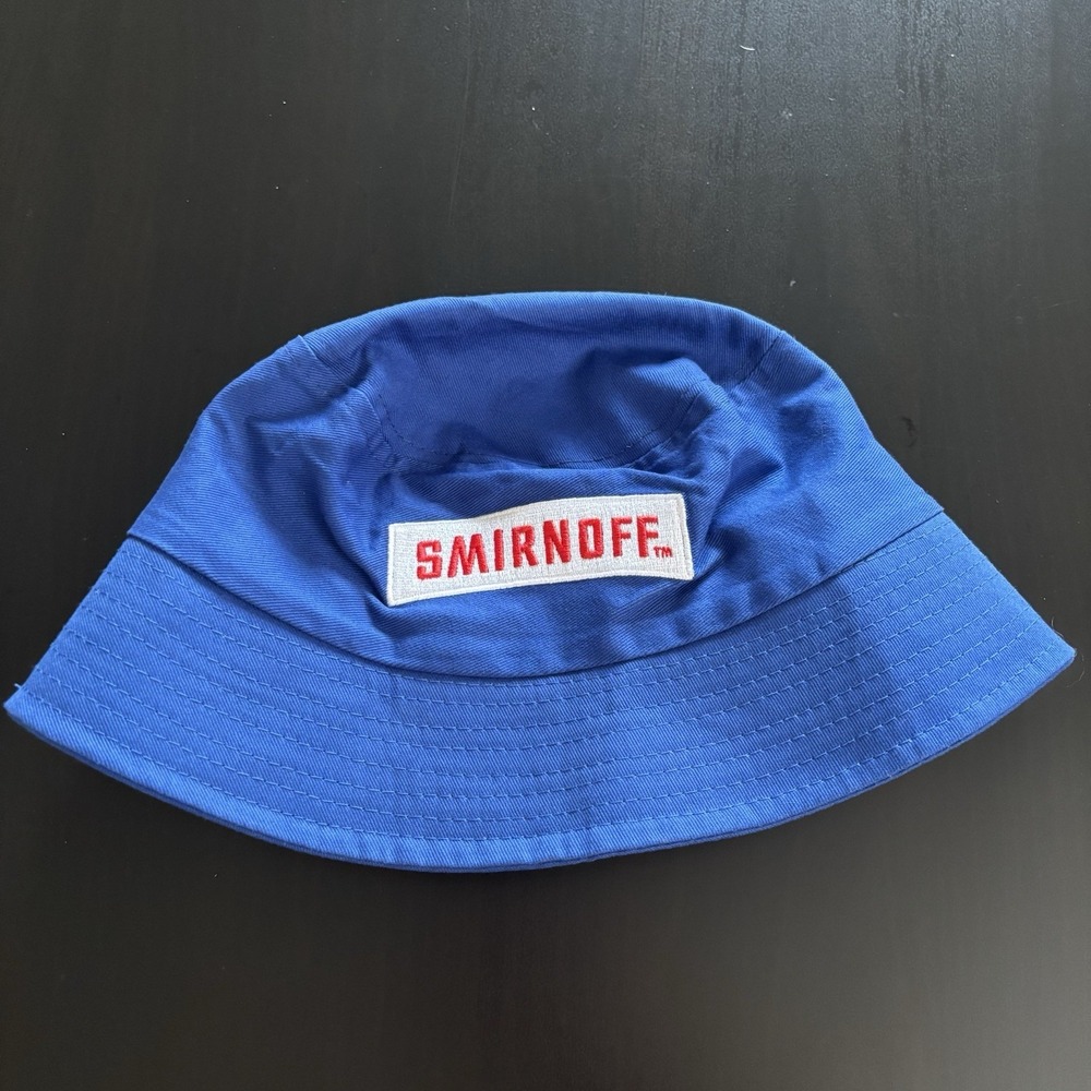 Smirnoff Bucket Hat Vodka Promo OSFM (Small/Medium) Blue Floppy